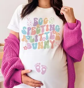 Easter Pregnancy Announcement Shirt, Eggs Pecting A Little Bunny Shirt, Easter Maternity Shirt Spring, Easter Expecting Gift, Birthday Gifts For Mom
