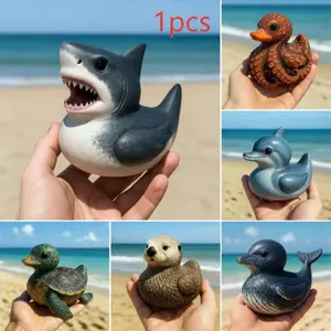 Resin Sea Creature Duck Figurine, Resin Animal Sculptures, Ocean Animal Home Decor Gift, Home Decor Ornament, Creative Kids Toy, Unique Birthday Holiday Decoration, Resin Figure