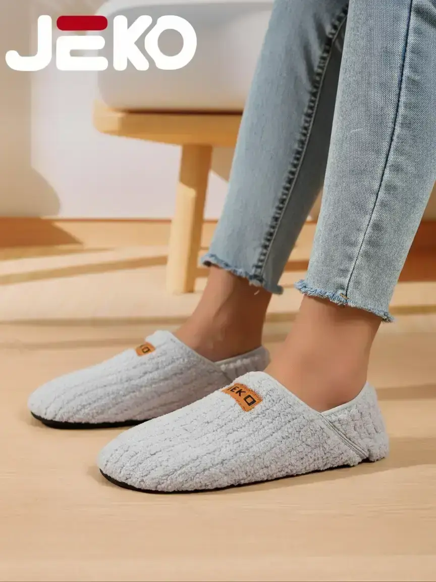 JEKO Knit Indoor Home Slippers-Unisex Fashion Casual Slip-On Two-Wear Outdoor Barefoot Shoes Soft Sole Non-Slip Durable Comfortable House Shoes