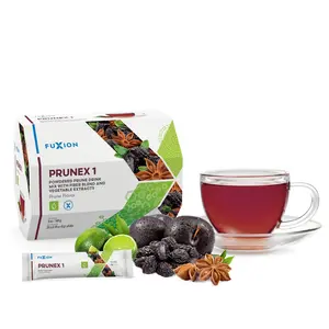 PRUNEX 1 Fuxion Herbal Tea Natural - 28 Sachets with Psyllium, Inulina, Mucilage, Guindon, Kelp & Anise - On-the-Go Beverage for Intestinal Comfort