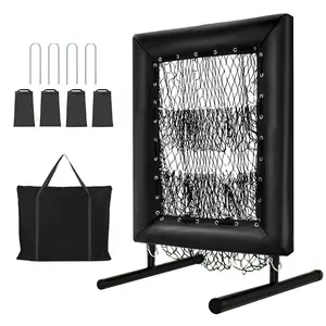 Baseball Pitching Net & Rebounder Net, 9 Hole Pitching Net with Strike Zone , Height Adjustable, Portable Trainer Net for Baseball, Backyard Training Equipment