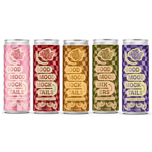 Good Mood Mocktails & Mixer - Strawberry Sage, Lavender Lemon, Ginger Beer, Apple Cider & Shirley Temple - Clean 12oz Carbonated Cans, No Preservatives