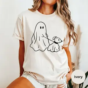Cute Ghost Dog Shirt, Dog Lovers Halloween Gift Halloween Dog Shirt