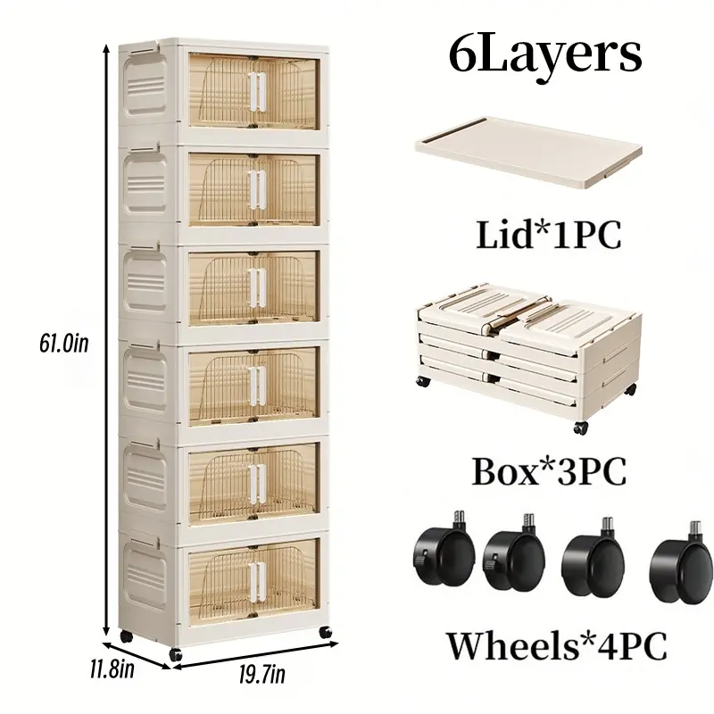 6-Tier Clear Storage Cabinet