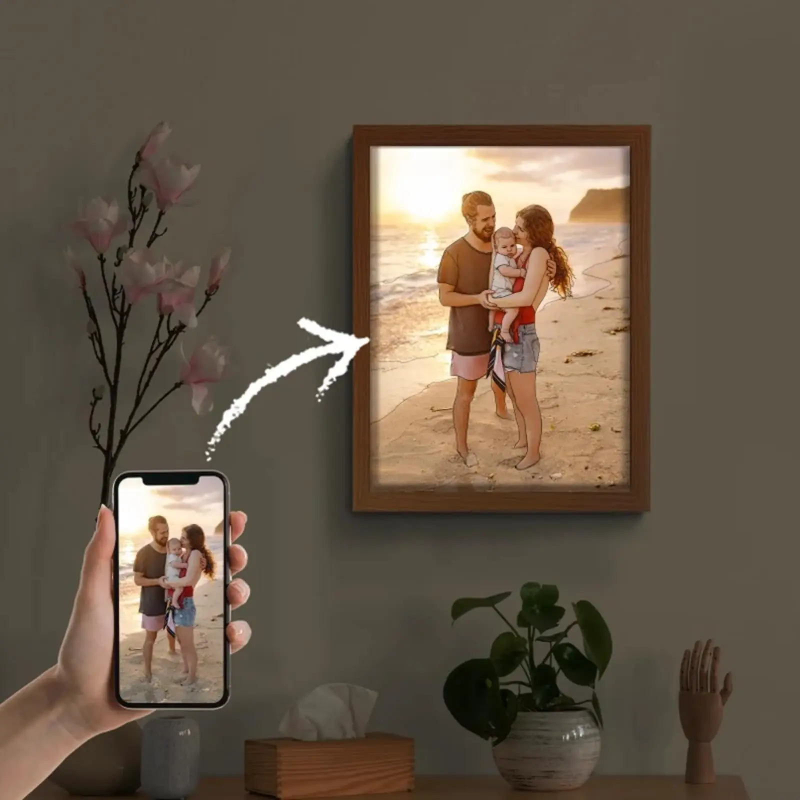 Personalized LED Light Photo Frame – Unique Valentine's Day Gift with Custom Image Home Decor Set