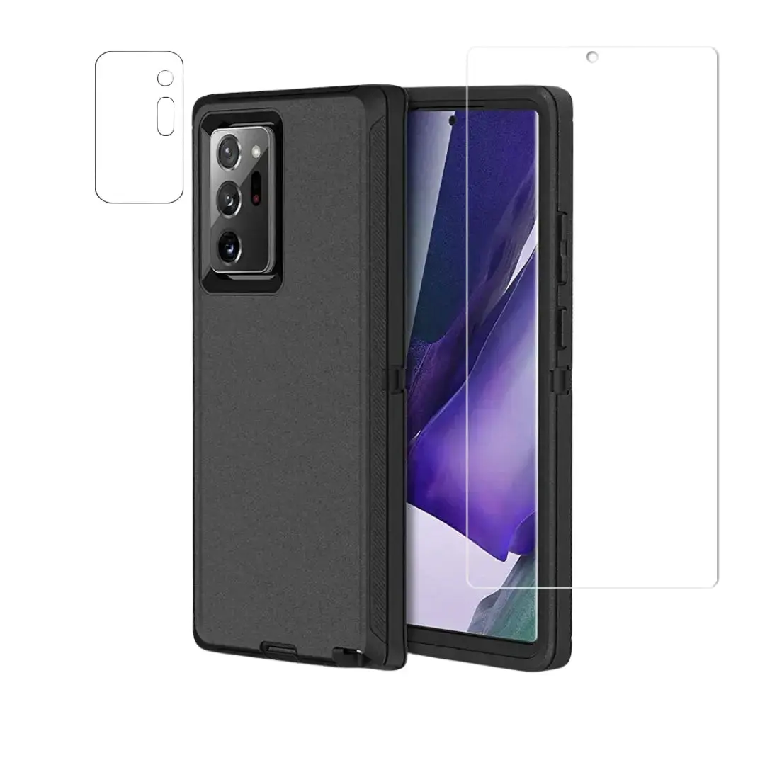 Entronix Bundle Compatible with Galaxy Note 10 Plus - Heavy Duty Case & 1 Clear Screen Protector Cover Protection