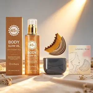 Coconut Highlighter Oil + Contour Brush (100ML+1pc), Outdoor UV Protection, Non-Greasy, Gentle Skin Care, Smooth and Comfortable