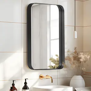 【SogesPower】Medicine cabinet | Mirror|High-end beveled built-in mirror cabinet with 2 adjustable shelves, compartmentalized storage, saving space while enhancing quality.