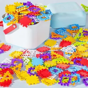 140pcs Waffle Blocks STEM Building Toys for Kids Ages 3+, Large Kids Building Blocks – Kindergarten Toys Preschool manipulatives Toddler Toys，Building Blocks for Toddlers & Kids Toy Building Sets –Interlocking Building Blocks