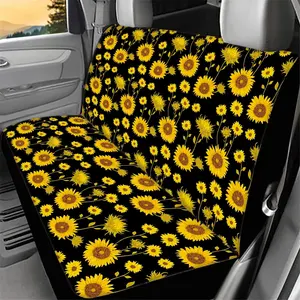 Background Sunflower Flowers Car Interior Set, Full Coverage Seat Covers, Universal All-Season Fabric, Fits Multiple Models, Truck Cushion Protector, Car Seat Protectors, Car Interior Cushions