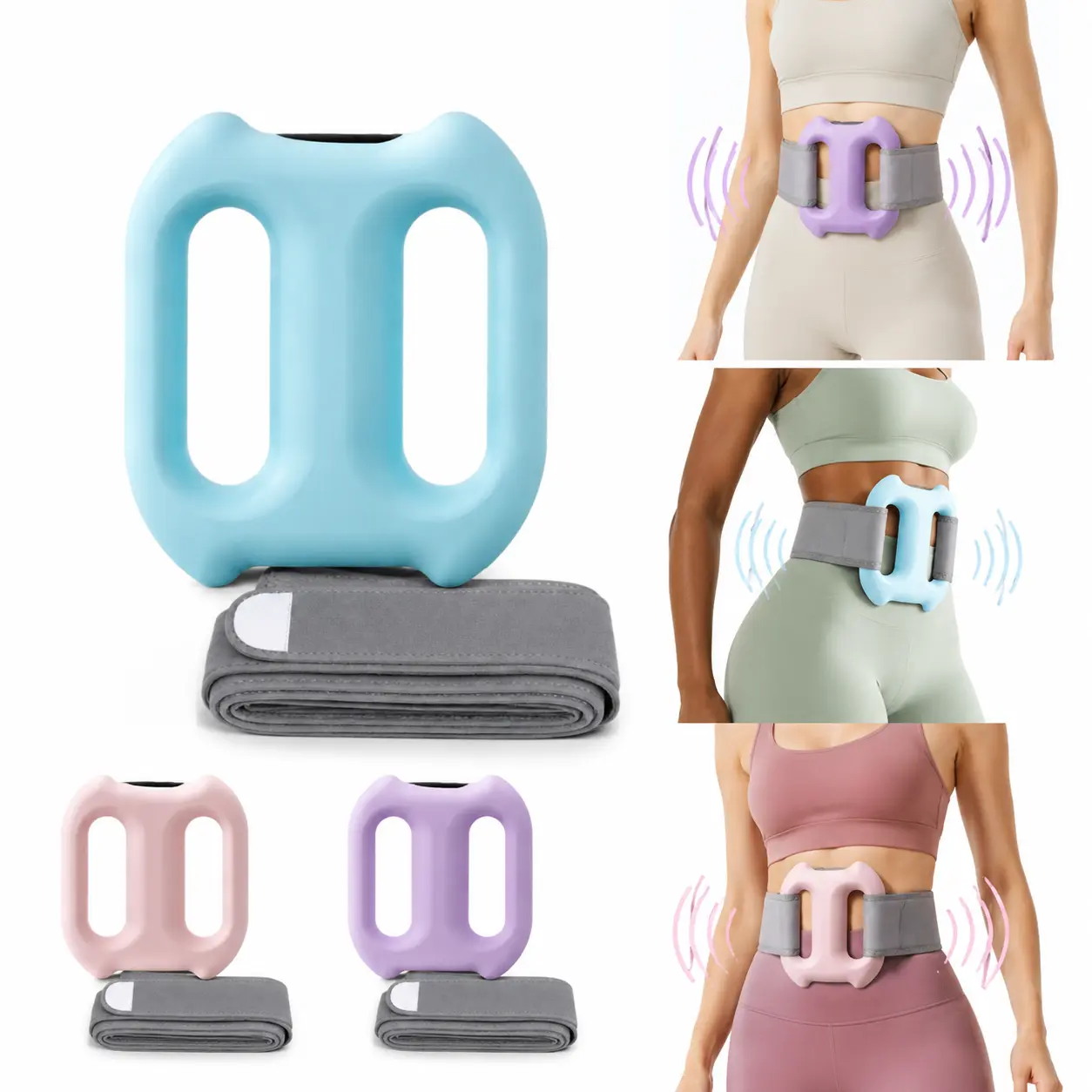 Portable Back Massager, Ergonomic Cordless Vibration Belt for Waist, Lightweight & Rechargeable with 55in Adjustable Strap, Relaxing Gifts