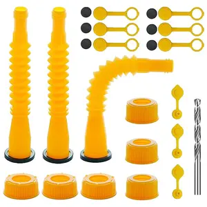 Gas Can Spout Replacement Kit, 3 Sets Gas Can Spout Nozzle Replacement,Suitable for Most 1/2/5/10 Gal Can, Easier to Use, With Gas Tank Vent Caps, Valentine's Gift for Daddy fathersdaygift