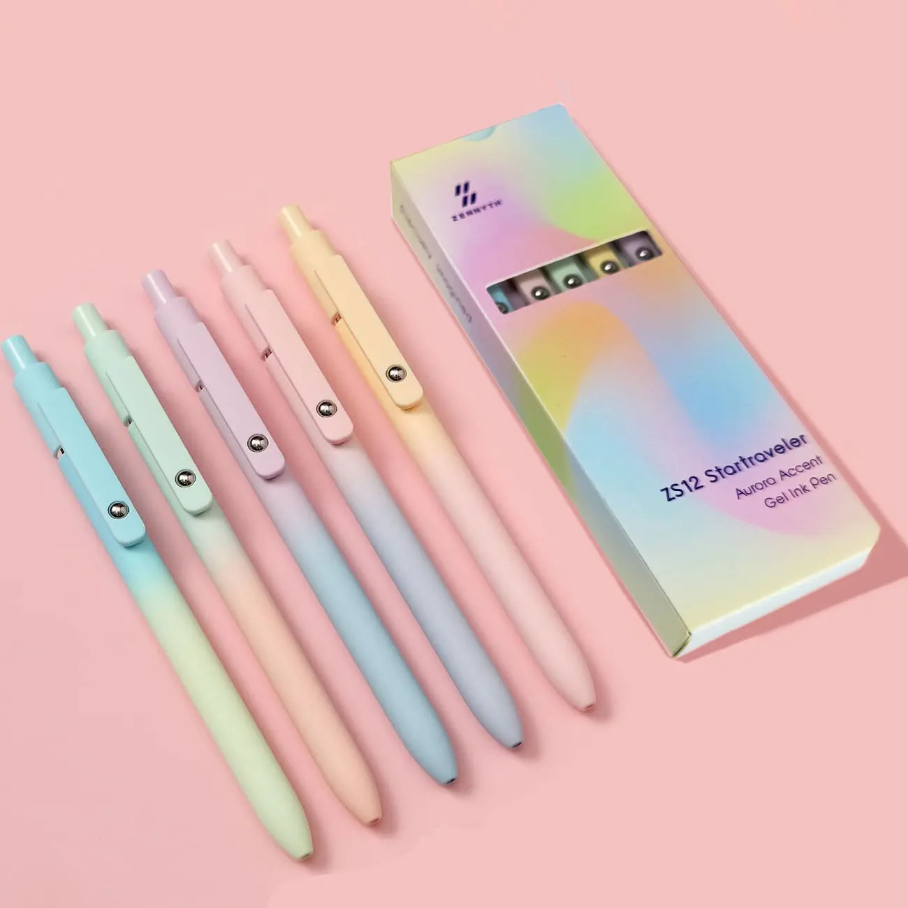 Retractable Gel pen, 5-pack 0.7 mm quick-drying black ink pen 0 smudging Smooth writing pen, note-taking, drawing, writing pen, cute and practical office supplies Suitable as a gift for women