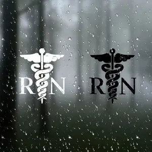 Rn Caduceus Symbol Vinyl Sticker, Registered Nurse Hospital Er Icu Doctor Decal, Car Door Window Laptop Luggage Furniture Bumper Sticker