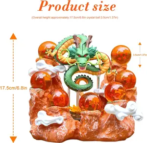 DLDA Divine Dragon Summoning Statue Mountain Frame ModelHeight 17.5cm | Includes 3.6cm Seven Star Crystal Ball, Gift Box Included - Perfect for Collectors, Party Decor & Ornament Collection,Trending Fantasy Decor