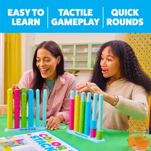 Relatable Color Stack Challenge Game – Easter Basket Stuffers for Kids, Fast-Paced Color Matching Puzzle Toy for Family Game Night, Complete Set with 2 Racks, 50 Cards & 80 Rings