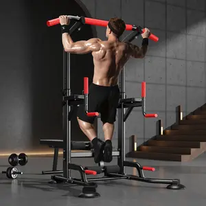 7-Level Adjustable Power Tower | Foldable Bench, Multi-Action Home Gym (Pull-Ups, Dips, Bench Press) Whole Body Workout