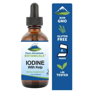 Liquid Iodine 0.3% Solution 2oz - Liquid Supplement with Organic Kelp - Kosher Vegan Iodide Drops Solution Healthcare Sodium Fitness Natural