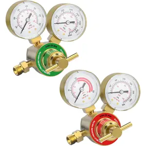 Oxygen Acetylene Regulator Set, CGA540 and CGA200 Inlet Connection 9/16"-18 (Type "B") Outlet Connection