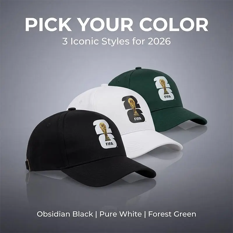 【Limited Edition | Only 500 Available】2026 FIFA World Cup Trophy Silhouette Baseball Cap, Unisex Adjustable Strap Soccer Fan Hat, Casual Outdoor Travel Headwear, Perfect Collectible & Gift for Men Women