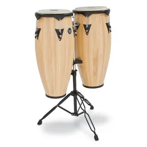 212 MAIN Latin Percussion LP646NY-AW 0.90 City Series Double Congas Set, Natural Double Standard Percussion Instrument, Entry-Level, Height-Adjustable
