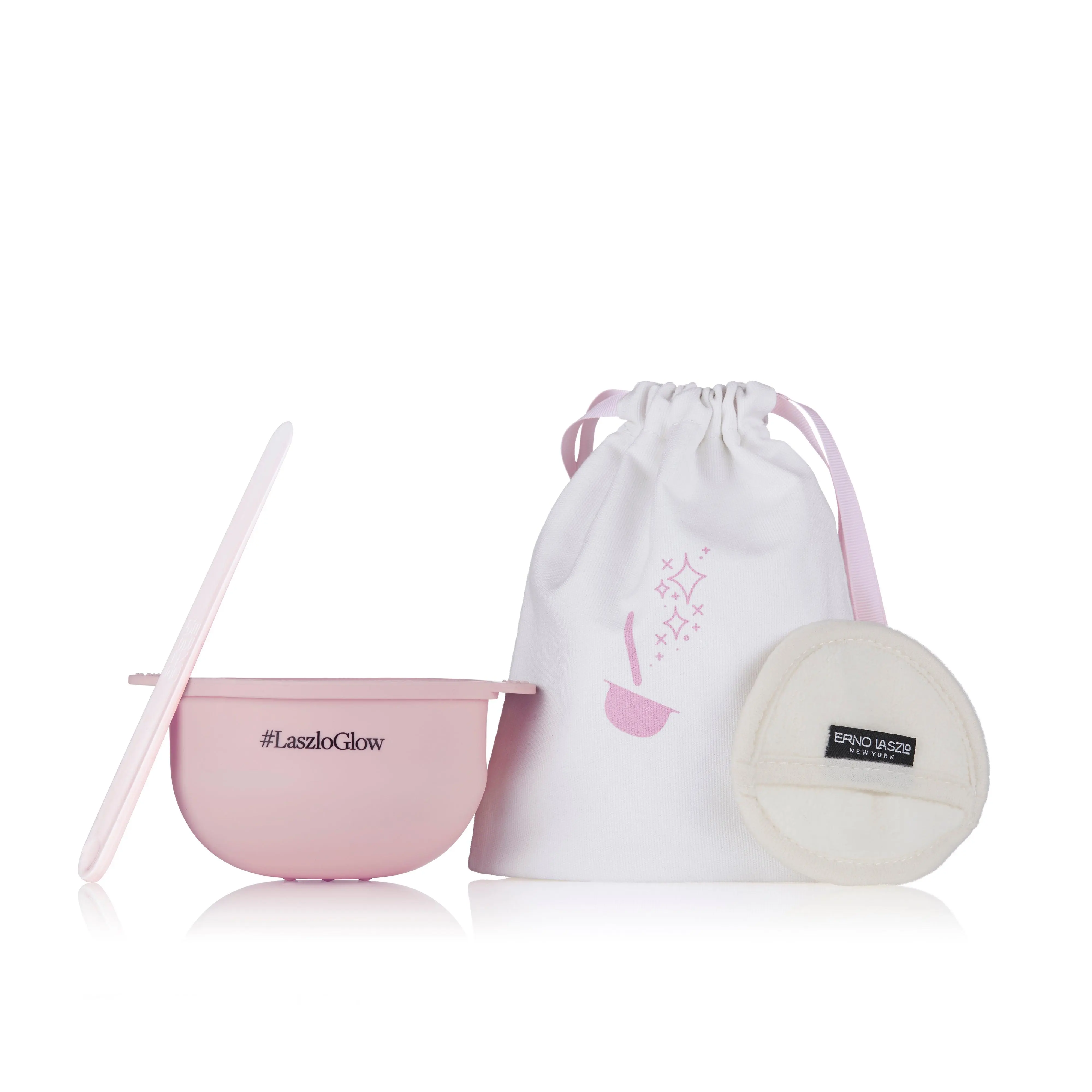 Erno Laszlo VTM Mask Application Set, 4-Piece Beauty Tools Kit for Facial Care with Reusable Pink Bowl, Spatula, and Face Sponge, Facial Care Tools, Mixing Bowl Set, At-Home Routine, Easy-To-Use, Plumped, Hydrated, And Brighter Skin, Hydration