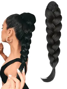 Synthetic Hair Braid Ponytail Clip on Heat Resistant Braided Pony Handmade Braided Hairpiece Synthetic Extensions for Women Daily and Party Use Synthetic Braids