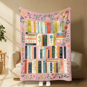 Bookworm Cozy Plush Throw Blanket, Soft Warm Snuggle Reading Blanket, Pastel Pink Stylish Home Decor Blanket, Must-Have Essential for Book Lovers & Book Club, Perfect Thoughtful Gift for Readers Bookish Friends