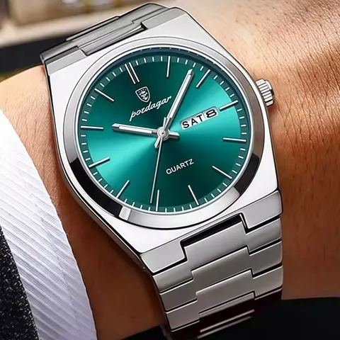 Luxury Men's Analog Quartz Watch, Fashionable Stylish Watch, Fashionable Wristwatch, Fashionable Luminous Hands, Fashion Square Dial, Date Calendar, 30m Waterproof, Durable Stainless Steel Strap, Business Gift