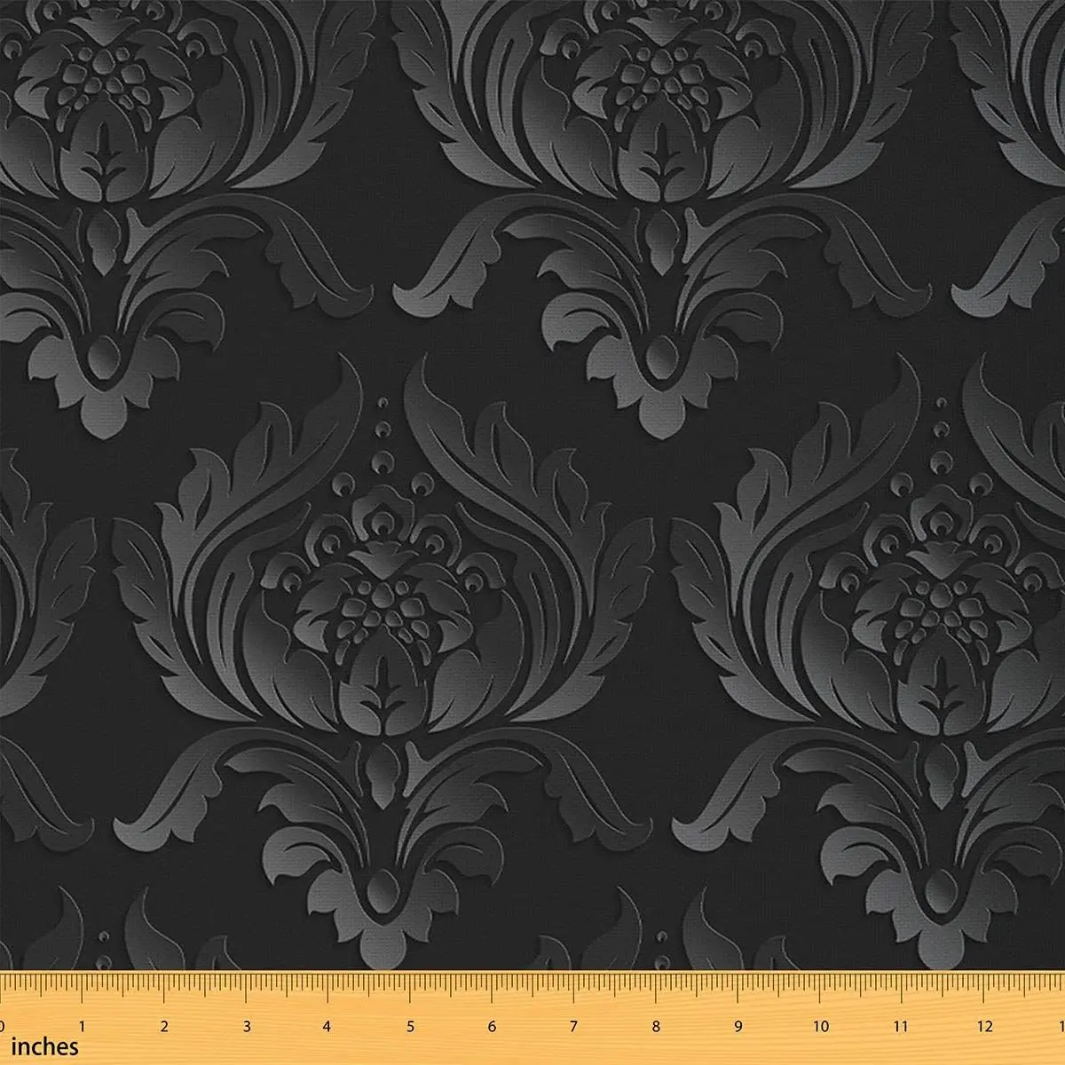 Boho Damask Fabric by The Yard,1 Yard,Flower Patten Upholstery Fabric,Baroque Style Antique Ornament Fabric,Western Damask Theme Reupholstery Fabric, Bohemian Design, Floral Pattern