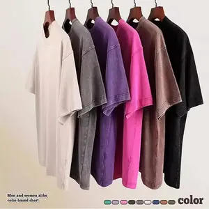 1/3 Pack Women's Oversized T Shirts Acid Wash Cotton Crew Neck Half Short Sleeve Summer Unisex Tees Casual Loose Fit Solid Streetwear Comfortable Tops Basic Womenswear Plain Tshirt