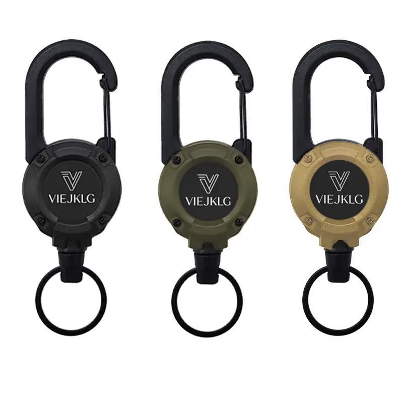 New Multifunctional Retractable Pull Reel Carabiner Keychain, Strong Steel Wire Rope Buckle - Fishing Tackle Organizer & Outdoor Sport Keychain Accessories Survival Kit Climbing Rope