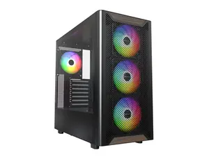 MONTECH XR Wood,Genuine Black Walnut Front, ATX Mid-Tower PC Gaming Case, Glass Side Panel, 4 x 120mm GF120 ARGB PWM Fans Pre-Installed , Black