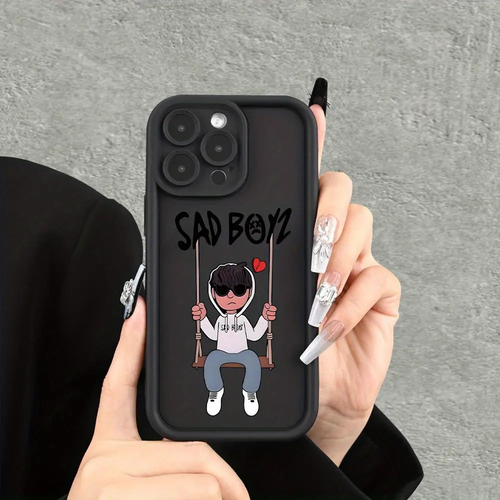 Matte Sad Boy Pattern Smartphone Case - Handheld Cellphone Protection for iPhone 17 Air/16 Plus/15 Pro Max/14 Pro/13/12/11/XS Max/X Devices, Ideal Holiday Gift for Lovers TY411, Casing, Accessories