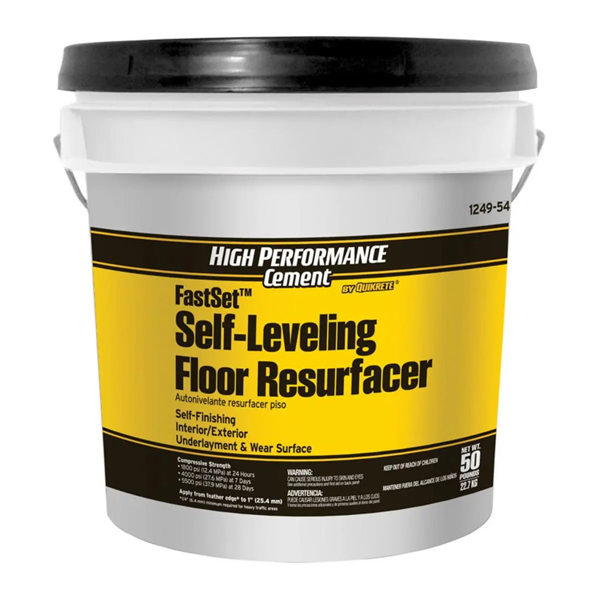 Quikrete FastSet Gray Self-Leveling Floor Resurfacer, 50 lbs - High Quality, Durable, Reliable, for Indoor/Outdoor Floors, Commercial/Residential Use, Durability