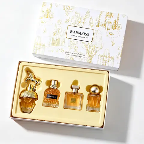 WARMKISS 4-Piece Perfume Gift Set, Fresh Floral Fruity Fragrance Collection for Women, Elegant Mini Perfume Sampler Set, Ideal for Daily Use & Gifting