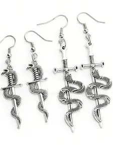 Drop Earrings Witchy Jewelry Wholesale Vintage Snake Cross Sword Pendant Dangle Fashion New Ear Hook Gifts for Women Gothic