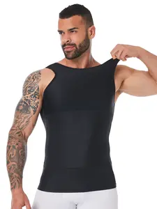 Men's Compression Tank Top, High Stretch Seamless Shapewear Top,Tighten Belly Shaper Tank for Men, Casual Comfy Men's Shapewear for All Seasons