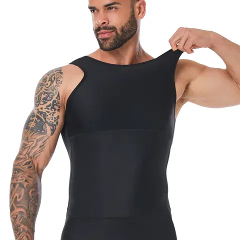 【Black Friday】Men's Compression Tank Top, High-Stretch Seamless Shapewear Top, Tummy Control Shaper Tank for Men, Casual Comfy Men's Shapewear for All Seasons