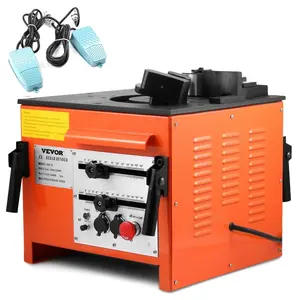 SummerWinsVEVOR Rebar Bender 1 inch 25 mm Rebar Bending Bender Rebar Grade 60 Electric Rebar Bender Heavy Duty with Foot Pedal for Bending Steel Rope (1 inch Rebar Bender), 1700W Power, Foot Pedalsdealsforyoudays