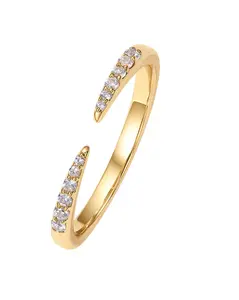 PAVOI 18K Gold Plated Open Eternity Ring - Cubic Zirconia Stacking Bands for Women - Dainty Stackable Rings for Women