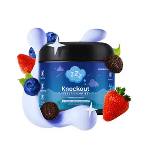 Natural Sleep Gummies | Knockout Gummies | 30 Servings - Berries and Cream Flavor - Gluten Free, Vegan Friendly, Made In The USA