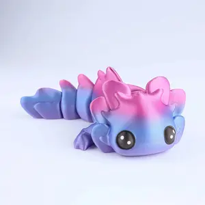 Crafts3D Mini Axolotl – 3D Printed Articulated Cute Axolotl Fidget Toy for Desk