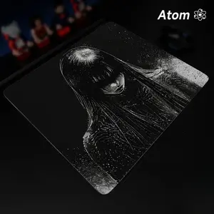 ATOM Mouse Pad  Anime Character Tempered Glass Mouse Pad, Laser Engraved Photovoltaic Glass, Super Slip Surface, Non-slip Honeycomb Base FPS Gaming Mouse Pad, Anime Mousepad