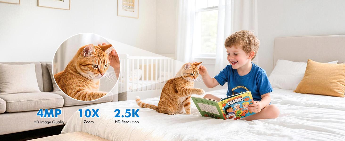 YESPANO indoor battery camera：Long Standby Rechargeable Surveillance Camera with Motion Alert and Spotl，Color  ight Vision, AI Human Detection, 2-Way Audio,  Cloud/SD Storage Protection security cameras for home