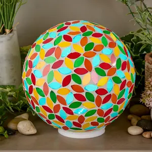 Indoor/Outdoor 8" Illuminated Mosaic Sphere By Valerie
