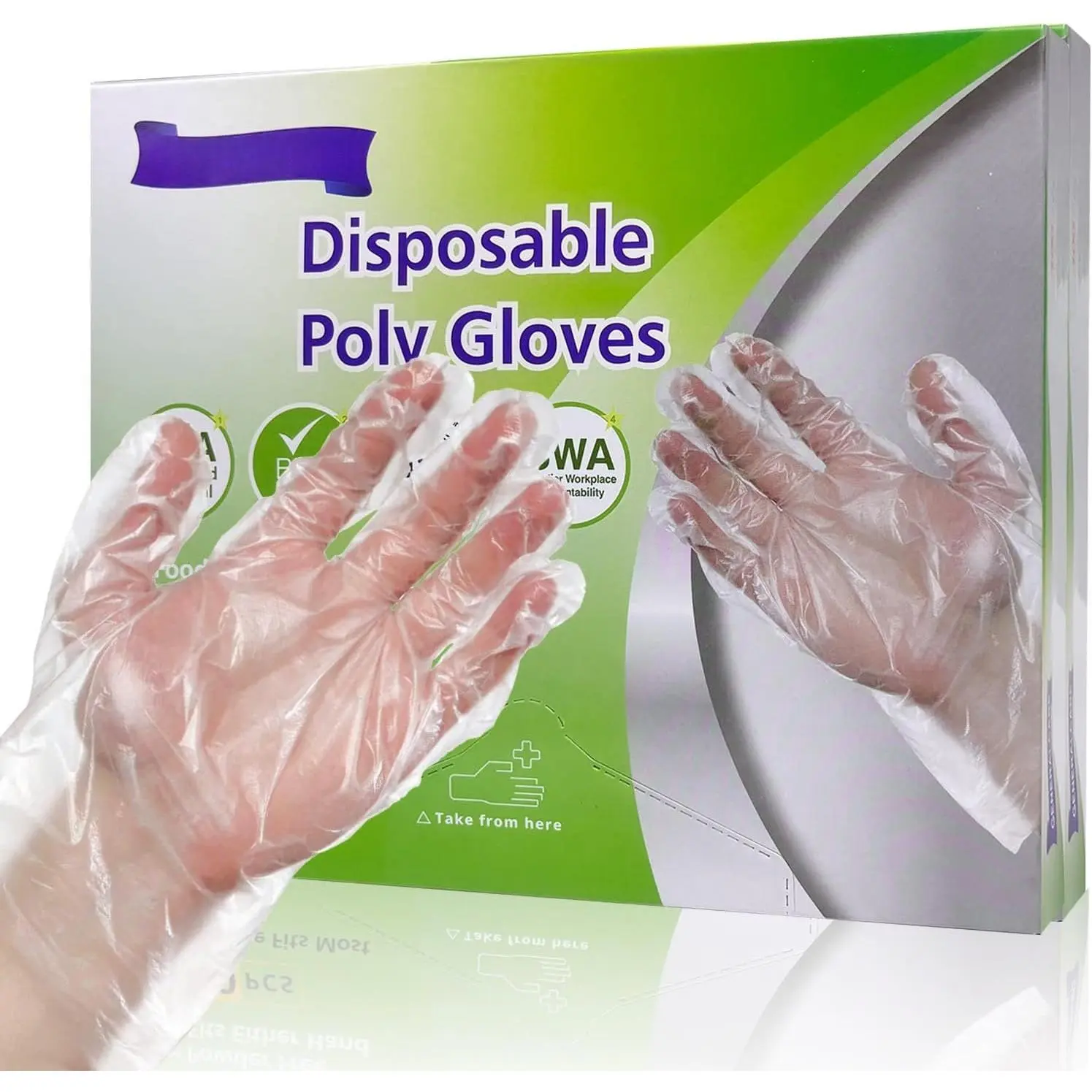 200 count Disposable Plastic Gloves,  Grade Clear Gloves for Cooking,  Handling, Cleaning & Kitchen Use - Textured Grip,  Size Fits