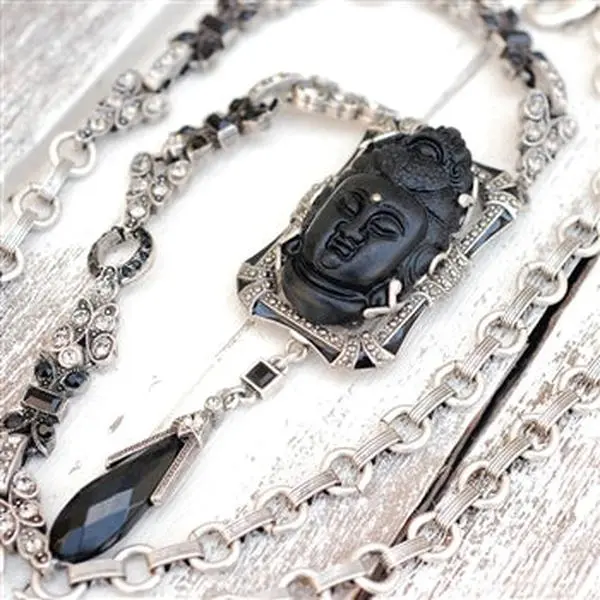 Art Deco Buddha GuanYin Necklace N1334