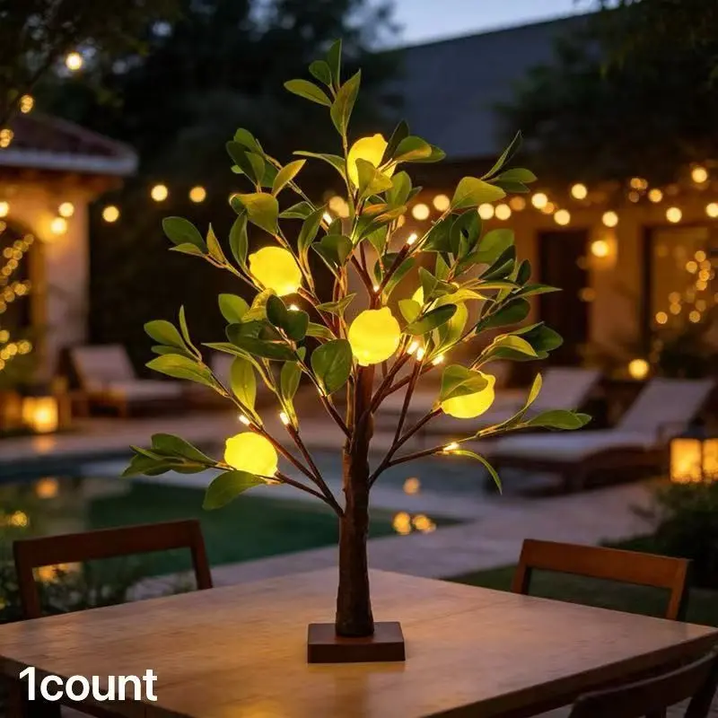 Lemon LED Tree Light USB or Battery Powered, Ideal for Parties, Weddings, Festivals, Lighted Holiday Displays, Christmas Decor, Bedroom, Desktop, Home Use, Decorative Lights