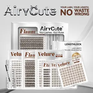 AiryCute Trending Brown Lash Collection | Dark & Light Brown Velure Flaunt | Flawless for Fair/Dark Hair | Reusable, Lightweight & amazing brown Flora Brown Venus Natural Daily, Volumn Style | Beginner-Friendly | DIY Lashes
